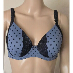 Soma Bra multicolor Polka dot Underwire Embraceable Full Coverage Lace Trim 34D
